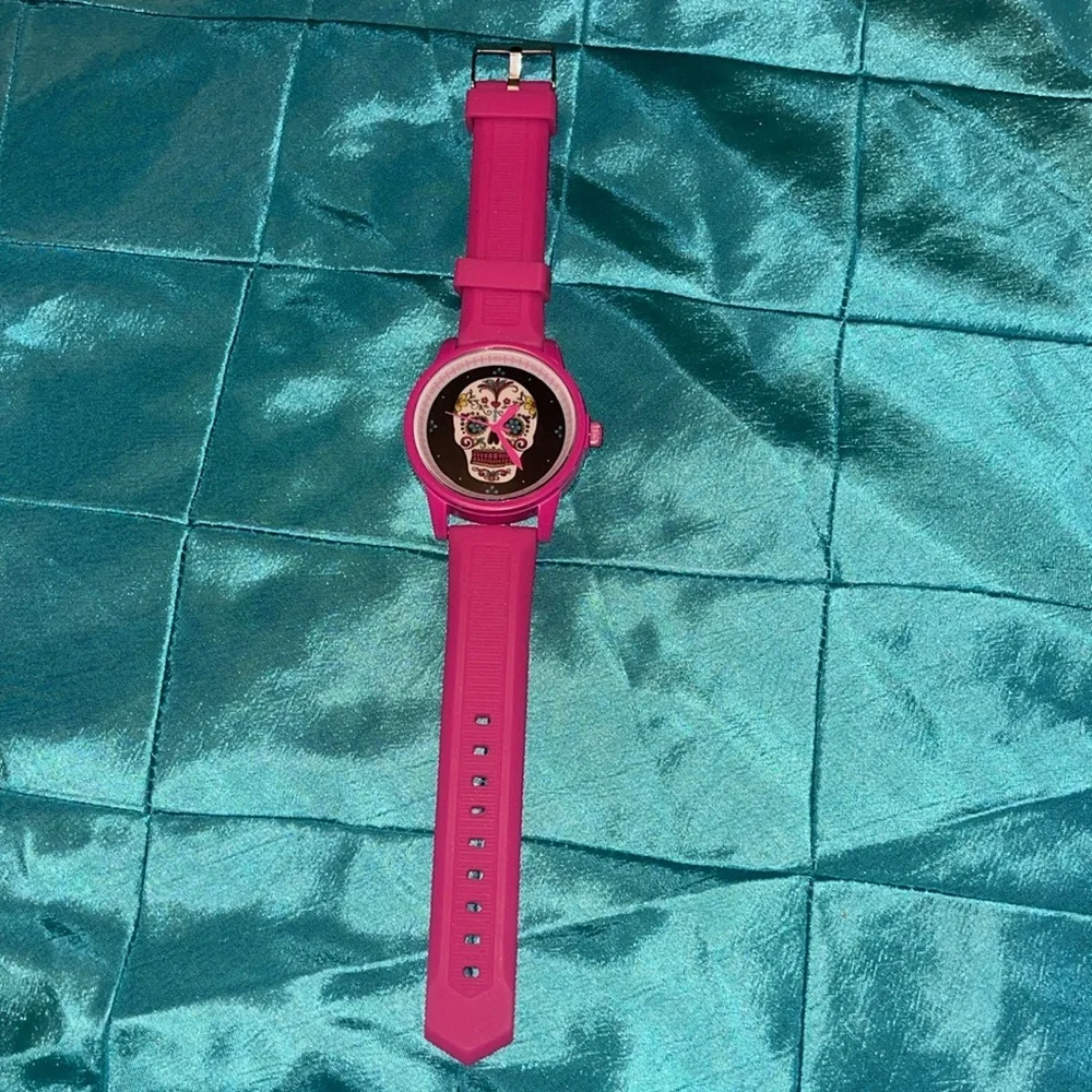 Hot Pink Sugar Skull Watch